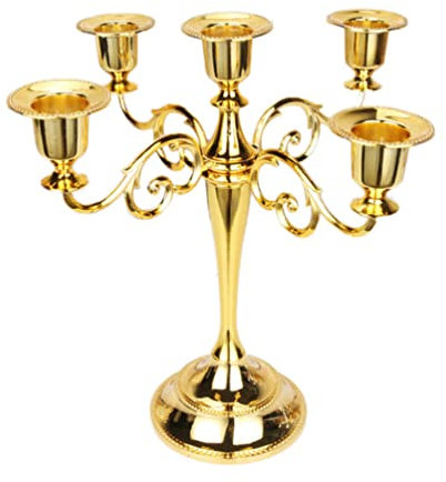 ZZTWER Leuchter Kandelaber Metall-Säulenkerzenhalter, antiker Retro-3/5-Arm-Kerzenhalter, romantischer Retro-Esstisch, Hochzeit, Heimdekoration Kerzenhalter mit Kamindekor