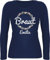 Langarmshirt Damen personalisiert Namen - JGA Junggesellenabschied Frauen - Braut mit Blumenkranz weiss - XL - Marineblau - bride langarm jungesellinenabschied name tailliertes