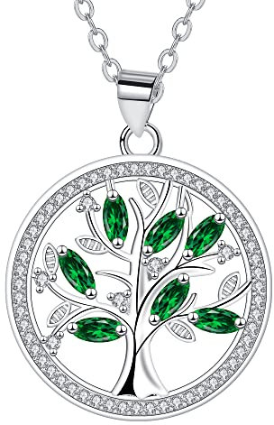 Micory Collier Arbre de Vie en Femme Argent Sterling 925 Pendentif Arbre de Vie Collier, Idée Cadeau Anniversaire pour Fille Maman Petite Amie Epouse (40+ 5 cm)