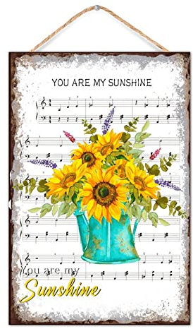 Sunflower You are My Sunshine Schilder Holzschild Bauernhaus Holzbrett für Badezimmer Küche Kinderzimmer Dekor Einweihungsgeschenke 20,3 x 30,5 cm