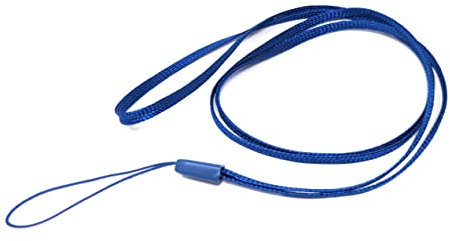 System-S 5X Halsband Umhängeband Trageband mit Schlaufe in Blau für Smartphone MP3-Player
