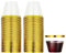 YAYODS 100PCS Gold Rimmed Plastic Cups, 270ML Clear Drink Tumblers, Stackable Drink Cups for Wedding, Events, Cocktail and Parties