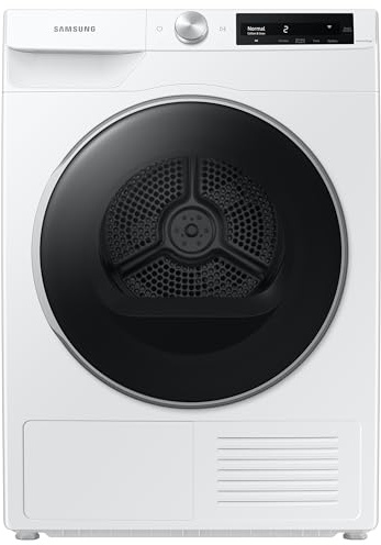 Samsung 4.0 Cu Ft Heat Pump Dryer, Compact Clothes Drying Machine, Stackable for Small Spaces w/Sensor Dry, 12 Preset Cycles, 40 Minute Express Dry, DV25B6900HW/A2, White
