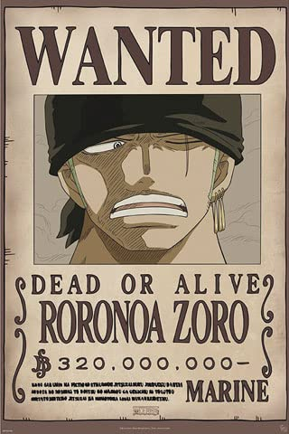 empireposter One Piece - Wanted Zoro - Manga Anime Poster Grösse 61x91,5 cm