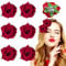 6 PCS Red Rose Flower Hair Clip,Rose Flower Hair Accessories Brooches Wedding Hair Clip Flamenco Dancer for Women Girls