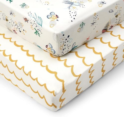 Tutti Bambini Cot Bed Fitted Sheets Cotton 2 Pack - Our Planet - 120x60cm