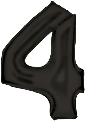 Amscan Große Zahl 4 Silk Lustre schwarz Folienballon N34 verpackt 86 cm