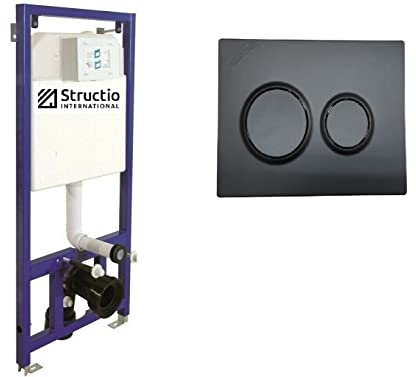Vorwandelement Unterputz WC Unterputzspülkasten Spülkästen Wand WC SET WC Sitz Soft Close Vorwandspülkasten Montageelement Hängewand Element+Drückerplatte (Drückerplatte 14)