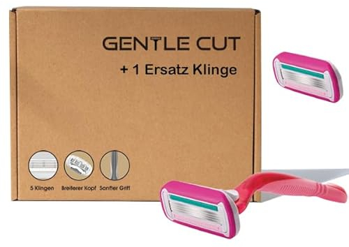 GENTLE CUT - 5-Fach Klingen Damenrasierer - Perfekt für die tägliche Nassrasur, Einfacher Klingenwechsel - Ideal für die moderne Frau - Schonende und effiziente Rasur