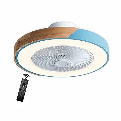 VanMe Ventilatore da Soffitto con Luce, Moderno Indoor LED Dimmable Ventilatori da Soffitto con Telecomando, Smart 3 Light Color Change e 6 velocità della Ventola, inversione Senso di Rotazione (Colo