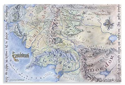 Mittelerde Karte vom Herr der Ringe Poster (1) Wandkunst Poster Drucke Wohnkultur Bild Leinwand Gemälde Poster 40 x 60 cm