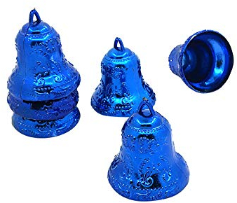 6 Stück Weihnachtsglocke Anhänger Weihnachtsbaum Ornament Kunststoff Weihnachten Glocken Set Weihnachtsbäume Hängende Deko Weihnachtsdekoration Christbaumschmuck Weihnachtsschmuck (Blau, OneSize)