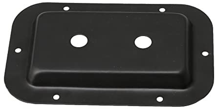 BQLZR 13.7x9x1.2cm Black Recessed Steel 1/4 Headphone Jack Plate RCA Binding Post Board Dish for Speakers Cabinets