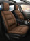 EACTEL Auto Sitzauflagen für Skoda Fabia 2014-2023, Ledersitz-Rückenlehnenkissenpolster-Schutz-Schutz-Innenzubehör,Brown-