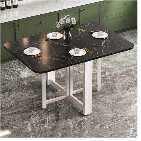 Mesa De Comedor Plegable Cuadrada De MDF Para 4 Personas, Mesa De Camping, Mesa De Cocina Plegable Con Acabado, Mesa Plegable Para TV Cena, Mesa De Cocina Para Interiores Y Exteriores ( Color : Black+