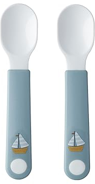 Mepal – Lernlöffel Mepal Mio – Baby Lernlöffel – Lernbesteck – Spülmaschinengeeignet & BPA frei – 2er Set – Sailors Bay
