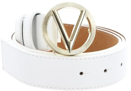 VALENTINO Hampton Plaque Buckle Belt W105 Bian/Oro - kürzbar
