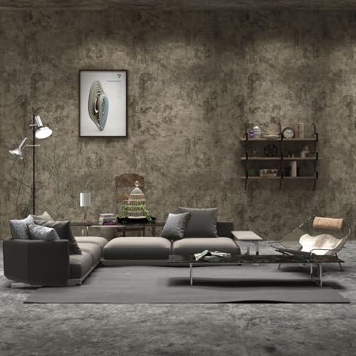 TOTIO 122CMx5M Extra Breit Hellgraue Klebefolie Betonoptik Selbstklebende Tapete DIY Vinyl-Wandfolie Wasserfeste Möbelfolie Modern Klebetapete im industriellen Stil Matt Angedickt Abnehmbar Zementgrau