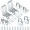 Angolo Retto Lucchetto Hasp in Acciaio Inox, Chiavistello Porta con Lucchetto, 4 Pollici Chiusura Lucchetto Cancello Serratura per Camera da Letto, Garage, Armadio, Porta (Argento 2 set)