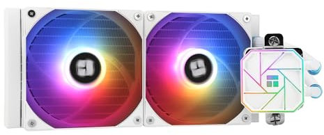TR AQUA ELITE 240 Blanco V3 CPU, Velocidad del cabezal de la bomba AIO hasta 3300RPM, Ventiladores TL-C12W-S V22 PWM, Para AMD/AM4/AM5, Intel LGA1150/1151/1200/2011/1700/1851