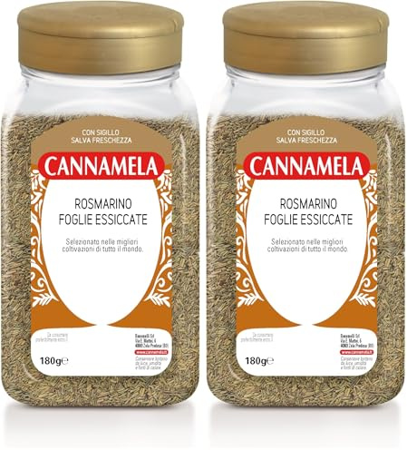 Cannamela - Linea Vasi PET, Rosmarino Foglie, Confezione da 360g. Ideale per arrosti, carni, pesce, focacce e patate