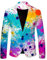 Mymyguoe Graffiti Sakko Herren Blazer Langarm Bunt Anzugjacket Funky Anzug Suit Neon Farbigen Anzugsakko Lgbt Pride Stolzmonat Jackett Abschlussball Karneval Kostüm Herrenanzug