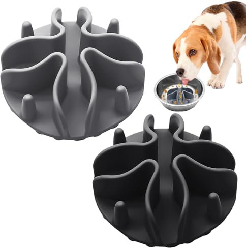 TYFGRT Pack De 2 Cuencos para Mascotas De Comida Lenta, Cuencos Antideslizantes para Perros, Cuencos para Comida Lenta Antiasfixia, Adecuados para Mascotas Pequeñas Y Medianas