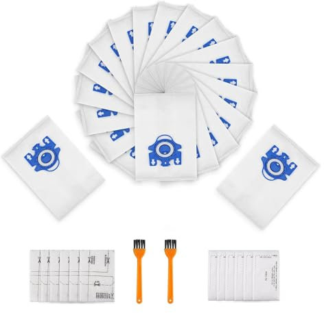 20 Pack GN Bags Compatible with Miele C3 Hoover Bags Classic C1, Complete C2, C3, S2, S5, S8, S400 Series, Includes Pre-Motor & Super Air Clean Filters, High-Performance 4-Layer Filtration System