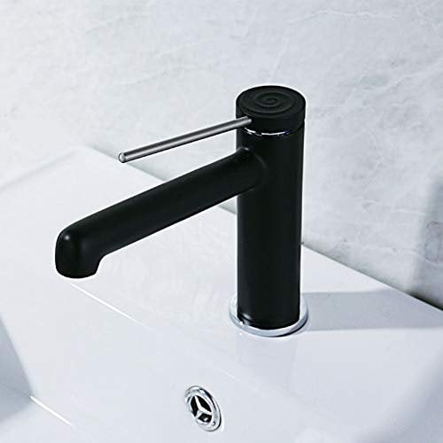 Modern White Paint Brass Bathroom Basin Faucet Long Handle Deck Mounted Hot and Cold Mixer Tap Black Paint/Chrome Plated Finish