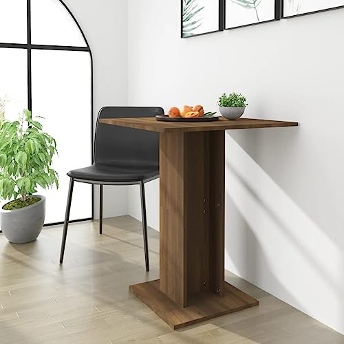 AJJHUUKI Outdoor Möbel-Bistrotisch Braun Eiche 60x60x75cm Holz-Möbel