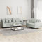 2-TLG. Sofagarnitur mit Kissen Hellgrau Samt,Samt Sofa Garnitur Bequemes Sofa für Wohnzimmer und Entspannung Wohnzimmer, Sofas