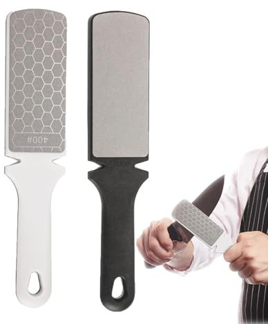 2PC Rollender Messerschärfer, Manuelle Messerschärfer Messerschleifer, Multifunktions-Messerschärfer, Schnelles Schärfen, Schärfen der Offenen Kante, Beidseitiges Schärfen