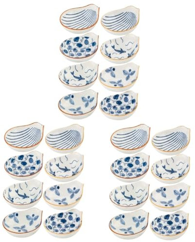 Ciieeo 3 Sätze Gewürzschalen-set Susanne Sauce Tassen Appetizer Katzenteller Schüsseln Restaurant Soßenschüssel Klein Chili-pfeffer-dekorationen Besteck Halter Platten Keramik 8 Stück * 3