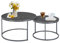 Xisilla Couchtisch Rund-Set (2-teilig) Couchtisch Marmor Zwei-in-eins, geeignet für Wohnzimmer, Lounge, Home Office und Terrassen Grau ⌀80cm und ⌀60cm