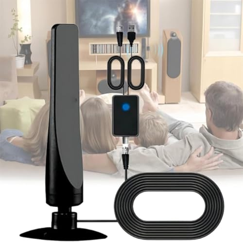 Wavetune Antena de TV Wave Tune Ultra4tv para TV sin cable, Antena de TV Interior con Ventosa para Smart TV, Amplificador de Señal