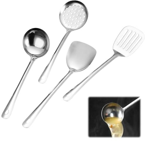 Kitchen Utensils Set, Stainless Steel Cooking Utensils Set, Stainless Steel Kitchen Utensils Set Essential Cooking Gadgets for Home & Professional Use, Cooking Utensils Set