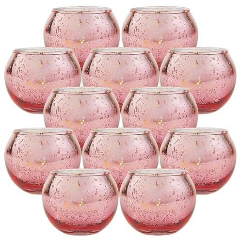 YGLEEULI Bougeoir en Verre étoilé Bougeoir DIY Tasse Vide pour fête, Mariage(Rose Gold)