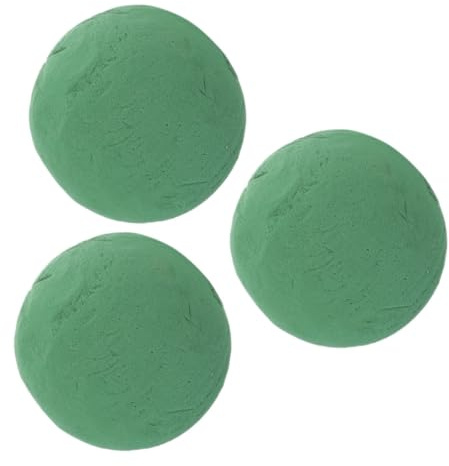 GARVALON Blumensteckmasse Steckschaumkugel 3 Stück für Frische Blumen Grüne Blumenkugel aus Phenolharz für Floristik und Reiseerhaltung | Phenolharz, Ballförmig, Leicht und Tragbar, Geeignet für Blumen und Pflanzen bei Reisen
