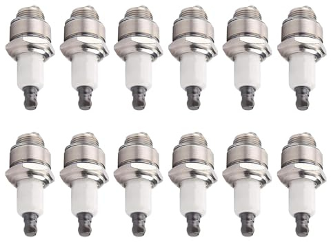 12 Stück RJ19LM Zündkerze 4-Takt Rasenmäher Spark Plug für Briggs & Stratton 796112 796112S 796112 3121-C5-0041 Champio