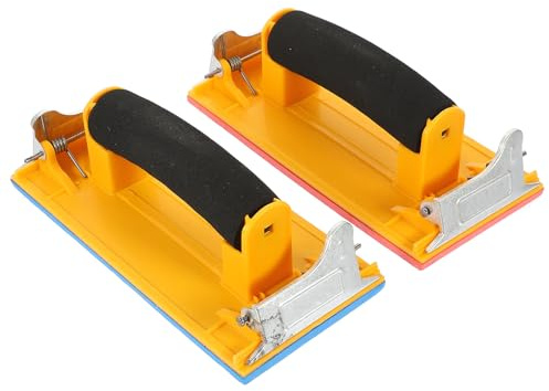 FOYTOKI Lot de 2 Porte-papier de Verre Manuel en Plastique Léger avec Poignée Ergonomique Antidérapante, Support de Ponçage pour Murs, Bois et Métal, Outil de Polissage Couleur Aléatoire