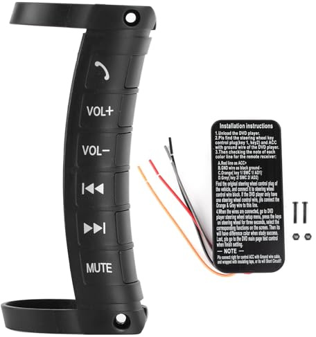 Telecomando universale con pulsanti per il volante, controller wireless 2 DIN per DVD con 6 pulsanti personalizzabili per stereo auto Android, installazione semplice per una guida