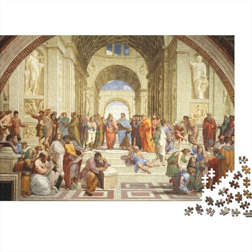 Schule von Athen 1000 Teile Puzzle für Erwachsene Papier Klassische Architektur Konzentration Familienspiel 70x50cm/1000pcs