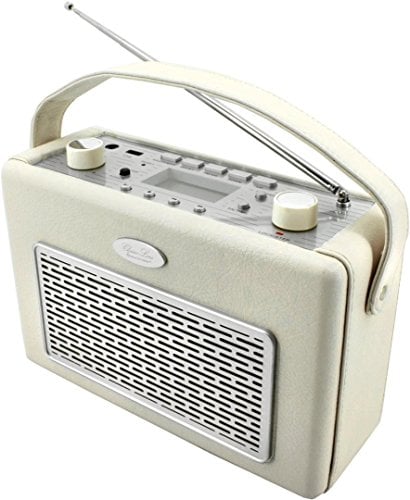 Soundmaster TR50BE Radio PLL avec USB, mémoire d'émetteur Fixe, Prise Casque, Cuir synthétique, Beige