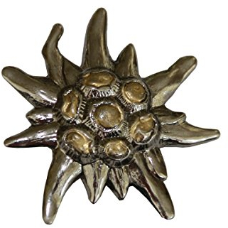 Breiter Hutanstecker Hutabzeichen Hutschmuck Anstecker Edelweiß groß Trachtenpin Brosche