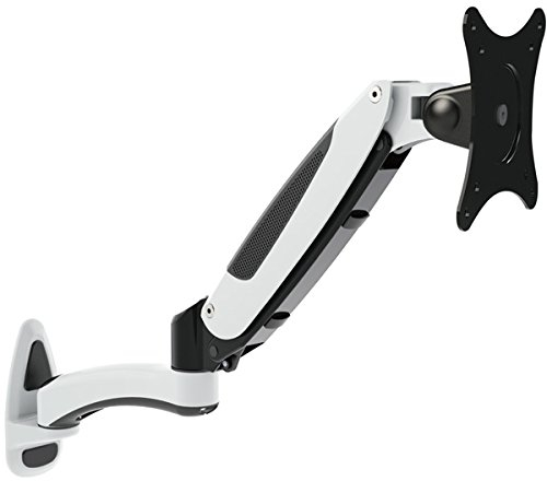 HFTEK Monitor TV Wand Halterung Halter Wall Mount mit Gasdruckfeder 0-8 kg Wandhalterung für Bildschirme von 15 bis 27 Zoll mit VESA 75/100 - HF19DW