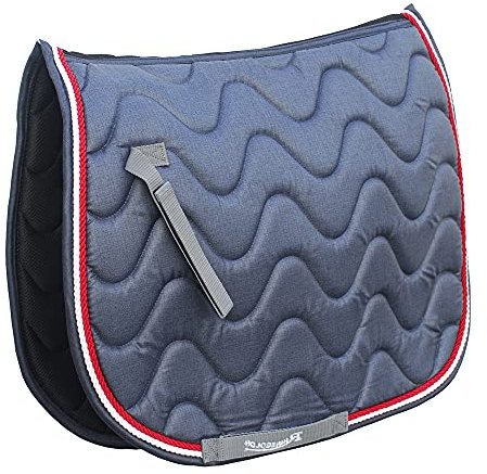 Rhinegold Sattelpolster Wave, komplett Denim/Rot