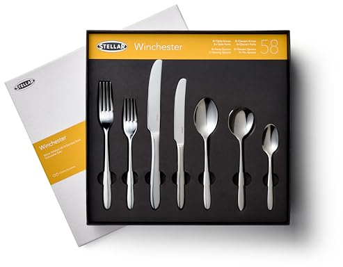 Stellar Winchester 58 Piece Cutlery Set in Gift Box, 8 Place Settings
