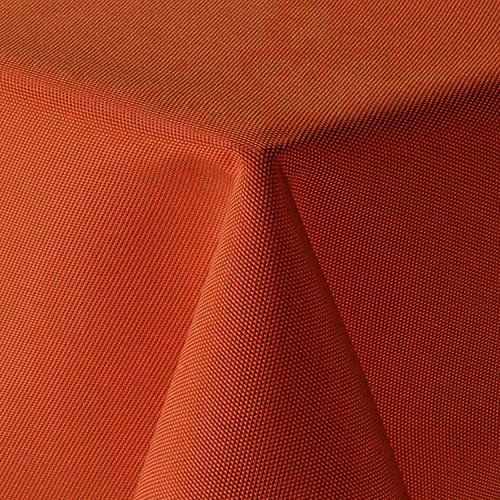 amp-artshop Tischdecke Leinen Optik Eckig 160x260 cm Orange - Farbe, Form & Größe wählbar mit Lotus Effekt - (E160x260Orange)