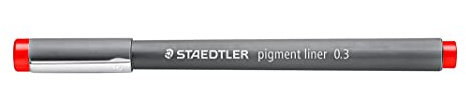 STAEDTLER Pigment Liner 308 Fineliner – Rot, 10 Stück, 0,3 mm