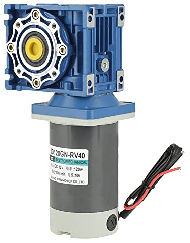 Walfront DC 120W 5D120GN-RV40 Schneckengetriebe Motor mit Selbstverriegelung Drehzahl einstellbar CW/CCW mit Selbsthemmung(12V)